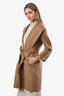 'S Max Mara Beige Wool Cucito A Mano Mid Length Coat Size 0