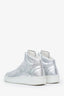 Pre-loved Chanel™ Silver Metallic Leather High Top CC Sneakers Size 39