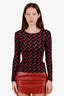 Marine Serre Black/Red Moon Long Sleeve Top Size S