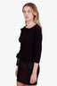 Prada Black Crepe Ruched Detail Long Sleeve Blouse Size 38