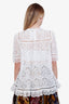 Zimmermann White Cotton Eyelet Short Sleeve Top Size 2