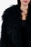 Twenty Fall Black Fur Silk 'Romy' Long Mongolian Coat Size L