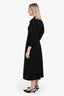 Jil Sander Black Wool Satin Collared Midi Dress Size 32