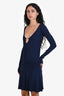 Jacquemus Navy Ribbed 'La Mini Pralu' Flared Mini Dress Size 46