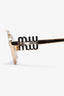 Miu Miu Metal Frame Blue Mirror Oval Logo Sunglasses