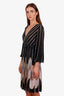 M Missoni Black Metallic V-Neck Wrap Mini Dress Size 4