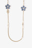 Pre-loved Chanel™ 2026SS Gold Toned Denim Flower Necklace