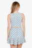 Sandro Blue/White Cropped Top Mini Skirt Set Size 34/0