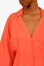 Fabiana Filippi Orange Cotton Button Down Long Dress Size XL