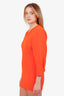 Saint Laurent Orange Wool V-Neck Long Sleeve Mini Dress Size 34