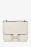 Hermès 2022 White Chevre Leather Constance 18 PHW
