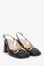 Gucci Black Leather Horsebit Square Toe Pumps Size 36.5