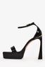 Victoria Beckham Black Patent Leather Platform Heeled Sandals Size 38.5
