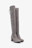 Bottes hautes Stuart Weitzman en daim gris, pointure 8