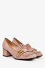 Gucci Pink Suede Leather GG Block Heels Size 38