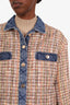Sandro Multicolour Tweed Button Up Jacket Size 38