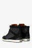 Jimmy Choo Black Leather Metallic Glitter Leather 'Tokyo High-Top' Sneakers Size 8