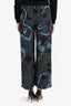 Hermès Black/Blue Silk Graphic Wide Leg Pants Size 40