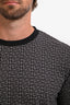 Balmain Black/Grey Monogram Cotton Crewneck T-Shirt Size S Mens