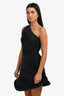 JW Anderson Black Metallic 'Bumper' One Shoulder Mini Dress Size S