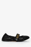 Christian Dior Black Leather Logo Ballet Flats Size 34.5