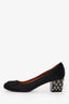 Lanvin Black Satin Embellished Heels Size 39