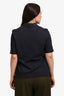 Akris Punto Navy Embellished Collared T-Shirt Size 12