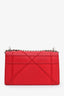 Christian Dior 2016 Red Grained Leather Small 'Diorama' Flap Bag