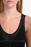 Isabel Marant Black Sheer Studded Sleeveless Top Size 40