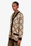 Gucci Tan/Brown Monogram Reversible Button Up Cardigan Size M