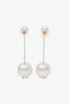 Pre-loved Chanel™ Pearl Gold CC Linear Double Drop Earrings