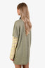Staud Green/Yellow Striped Cotton T-Shirt Dress Size S