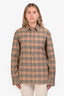 Burberry Beige Novacheck Cotton Button-Up Shirt Size M