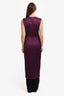Dries Van Noten Purple/Burgundy Paisley Drawstring Vest Size 40