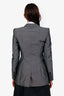 Burberry Grey Mohair Silk Single Breasted Blazer Size 4