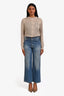 Victoria Beckham Blue Faded Denim High Rise Cropped 'Stevie' Jeans Size 26