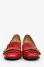 Gucci Red Leather GG Block Heels Size 38.5