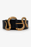 Gucci Black Leather Snake Belt Size 120