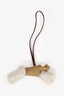 Hermès 2025 Etoupe/Craie Leather Shearling 'Budy' Dog Charm