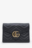 Gucci Black Calfskin Matelasse GG Marmont Wallet on Chain