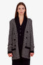 Balmain Black Monogram Jacquard Knit Open Cardigan Size 40 'No Belt'