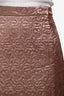 Maison Margiela Rose Bronze Quilted Satin Midi Skirt Size 46