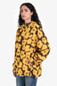 Sandro Yellow/Brown Patterned Hooded Raincoat Size S