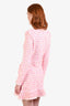 Self-Portrait Pink Sequined Tweed Long Sleeve Mini Dress Size M