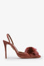 Aquazzura Pink Velvet Powder Puff Slingbacks Size 39