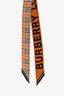 Burberry Brown/Beige Multicolour Silk Twilly Scarf