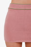 Guizio Pink Wool Scoop Neck Knit Crop Top with Mini Skirt Size XS/S