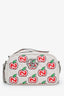 Gucci White Leather GG Marmont Cherry Crossbody Bag