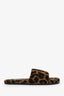 Tom Ford Brown Logo Leopard-print Harrison Slides Size 11 Mens