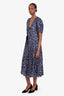 Ulla Johnson Black Ruffled V-Neck Midi Dress Size 8